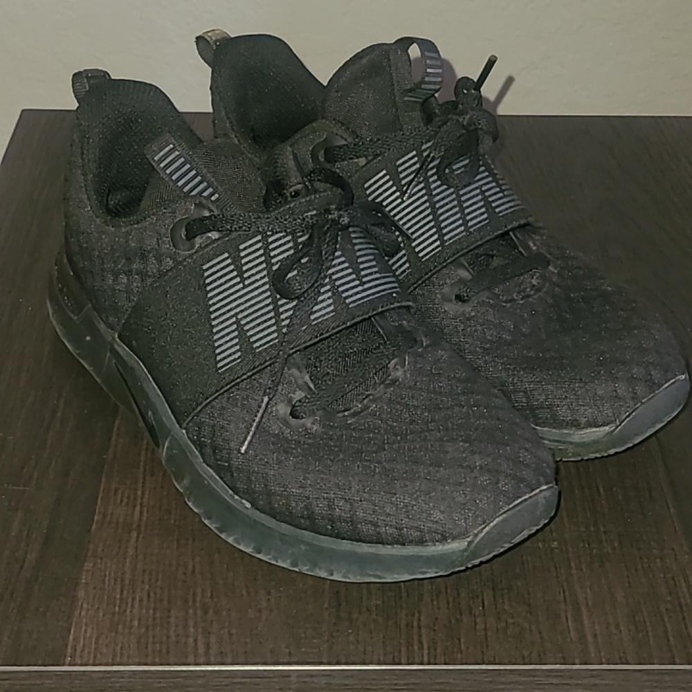 Nike Black Running Sneakers with Strap Detail